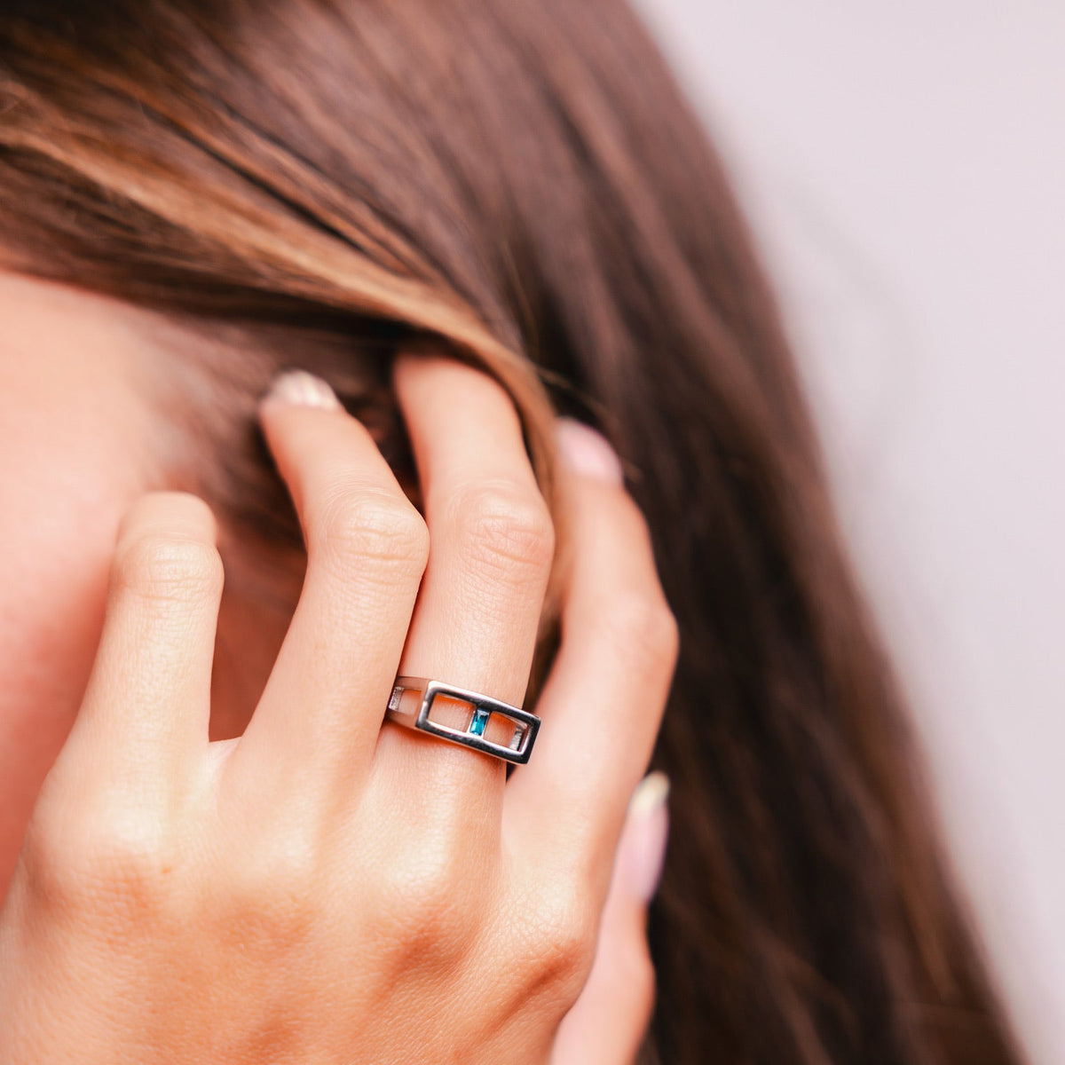 Center of Attention in Silver & Sapphire