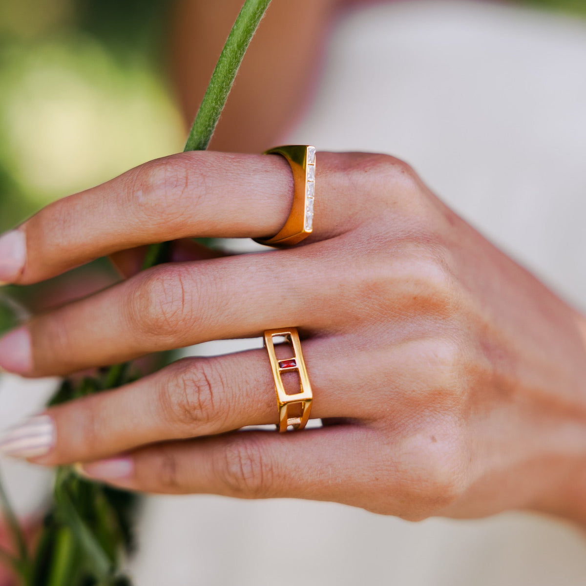 Center of Attention in Gold & Garnet