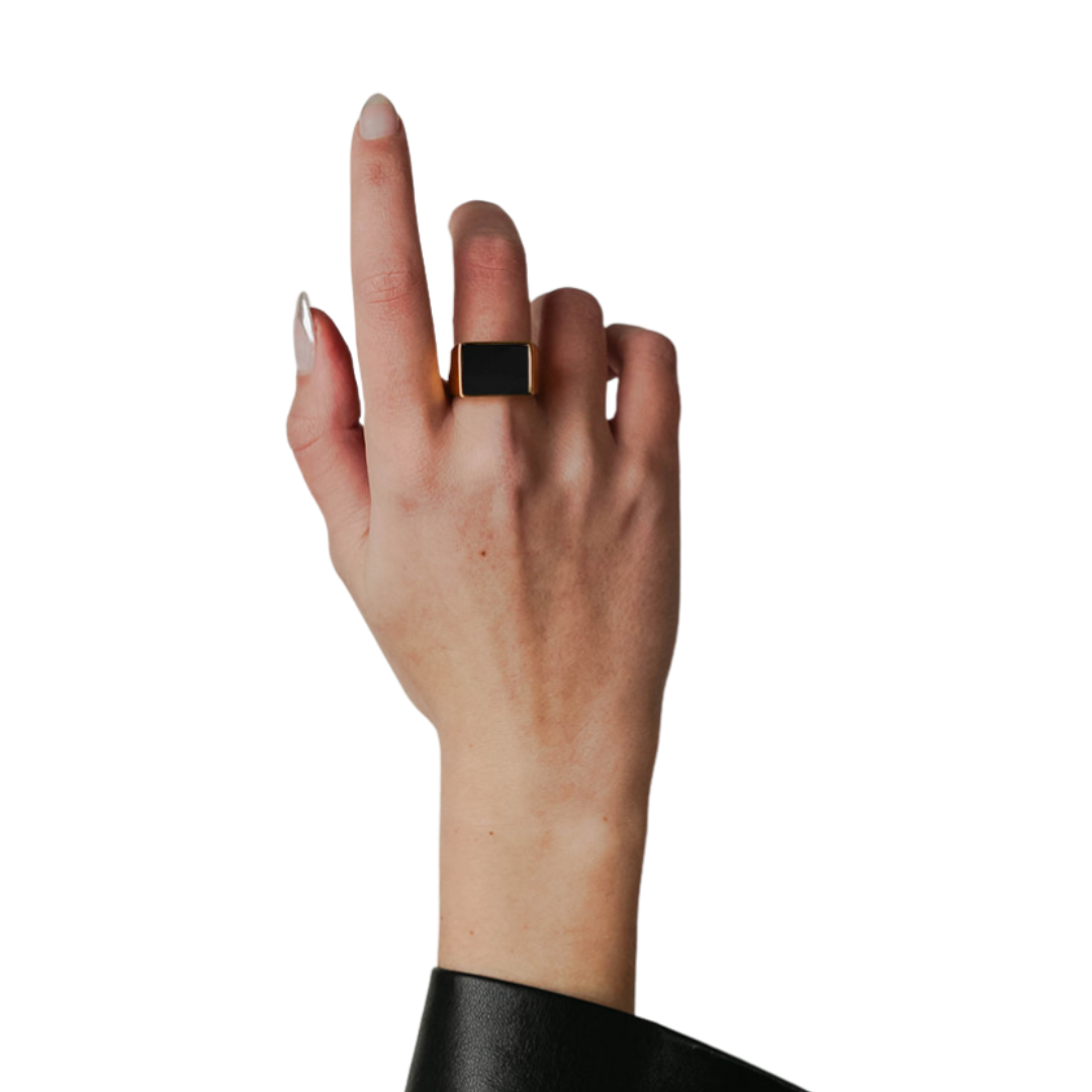 Onyx Jet Stone Signet