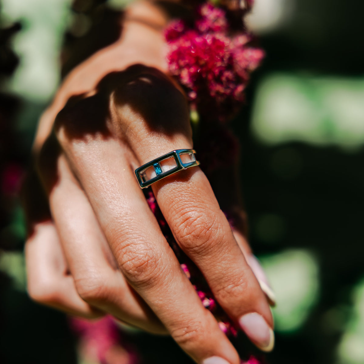 Center of Attention in Silver & Sapphire